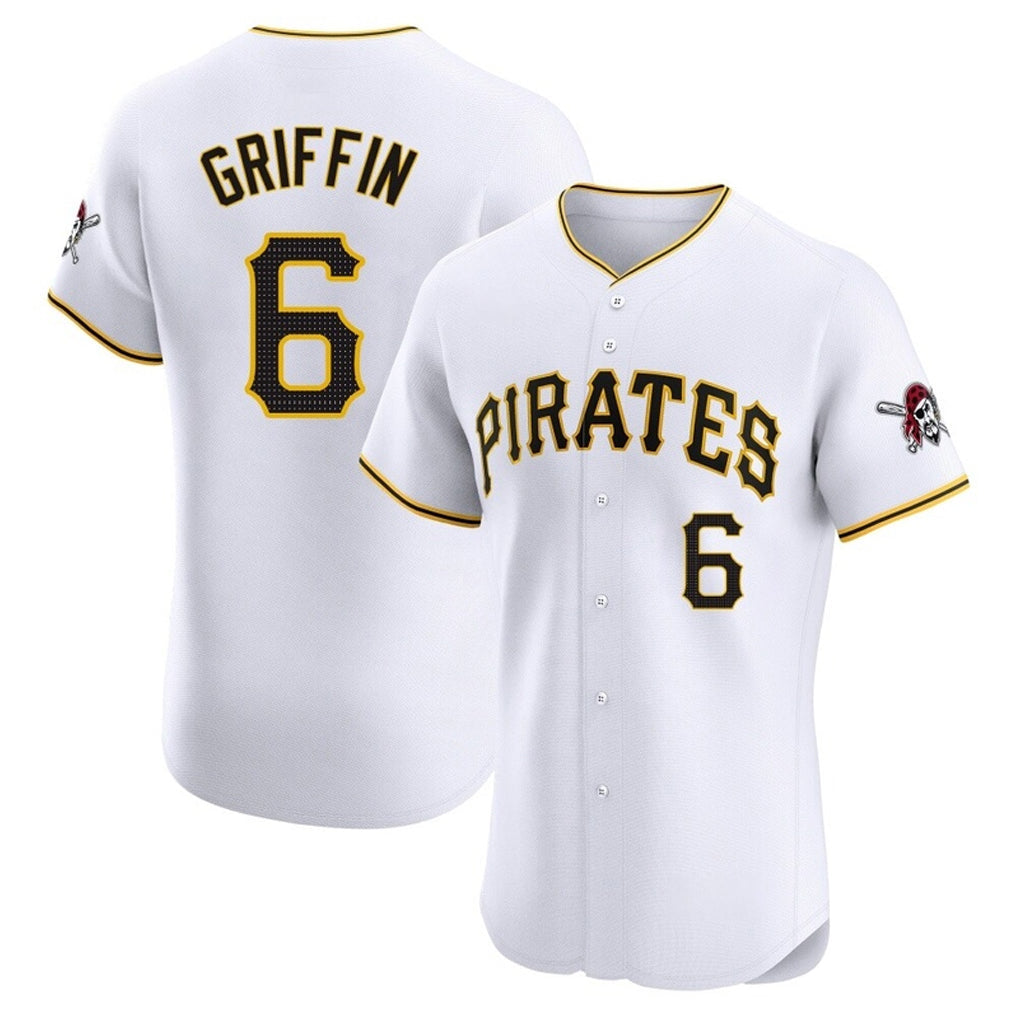 Fenge P.Pirates #6 Konnor Griffin Player White Home Limited Elite Stitched Jerseys