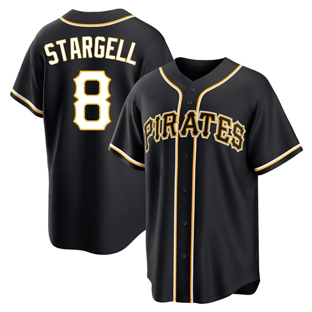 Fenge P.Pirates #8 Willie Stargell Player Black Fashion Out Home Game Stitched Jerseys