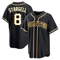 Fenge P.Pirates #8 Willie Stargell Player Black Fashion Out Home Game Stitched Jerseys