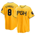 Fenge P.Pirates #8 Willie Stargell Player Gold City Connect Home Game Stitched Jerseys