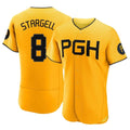 Fenge P.Pirates #8 Willie Stargell Player Gold City Connect Home Limited Elite Stitched Jerseys