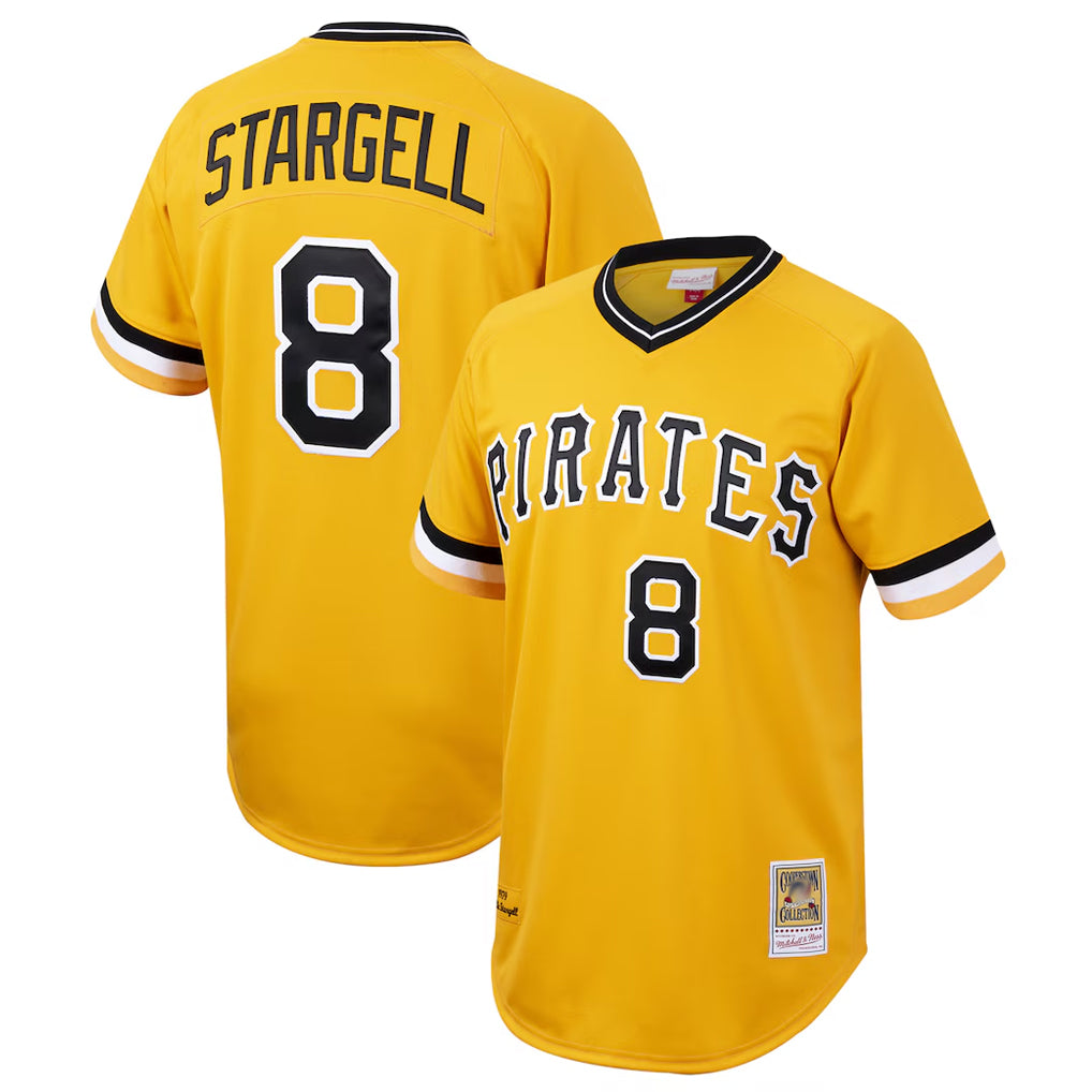 Fenge P.Pirates #8 Willie Stargell Player Gold Mitchell & Ness Cooperstown Collection 1979 Limited Stitched Jerseys