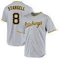 Fenge P.Pirates #8 Willie Stargell Player Gray Road Home Game Stitched Jerseys