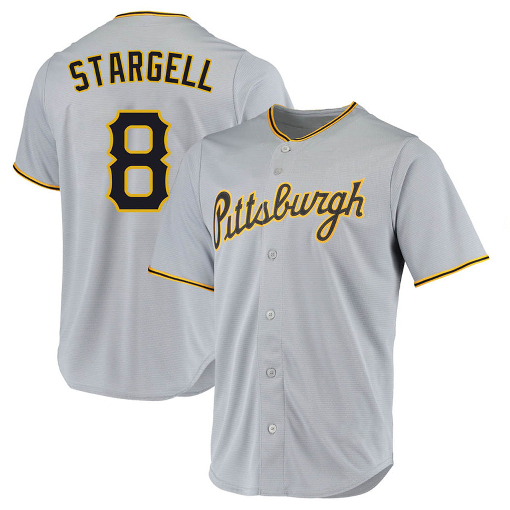Fenge P.Pirates #8 Willie Stargell Player Gray Road Home Game Stitched Jerseys