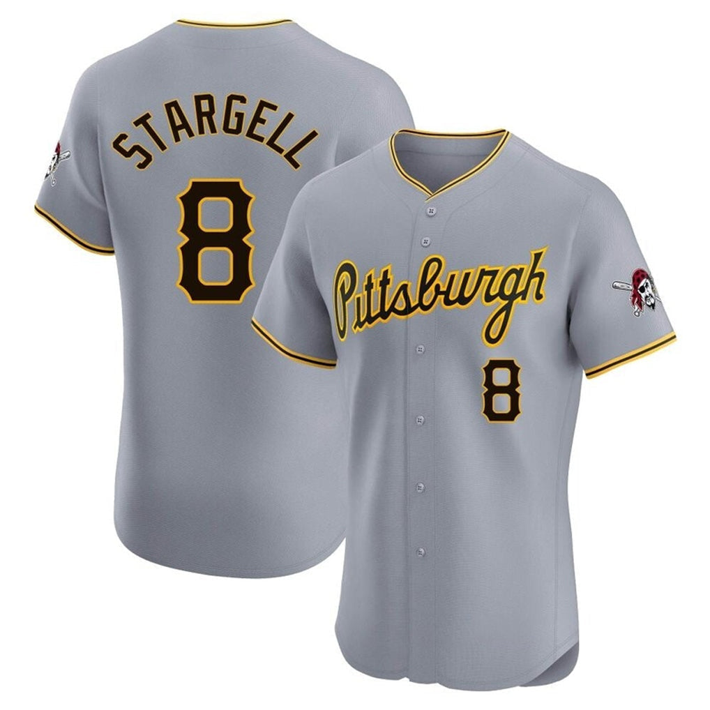 Fenge P.Pirates #8 Willie Stargell Player Gray Road Home Limited Elite Stitched Jerseys