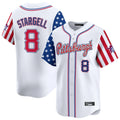Fenge P.Pirates #8 Willie Stargell Player White 2025 Independence Day Vapor Premier Limited Stitched Jerseys