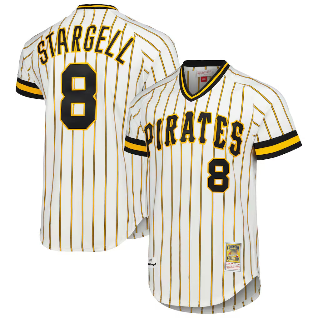 Fenge P.Pirates #8 Willie Stargell Player White Mitchell & Ness Cooperstown Collection 1979 Limited Stitched Jerseys