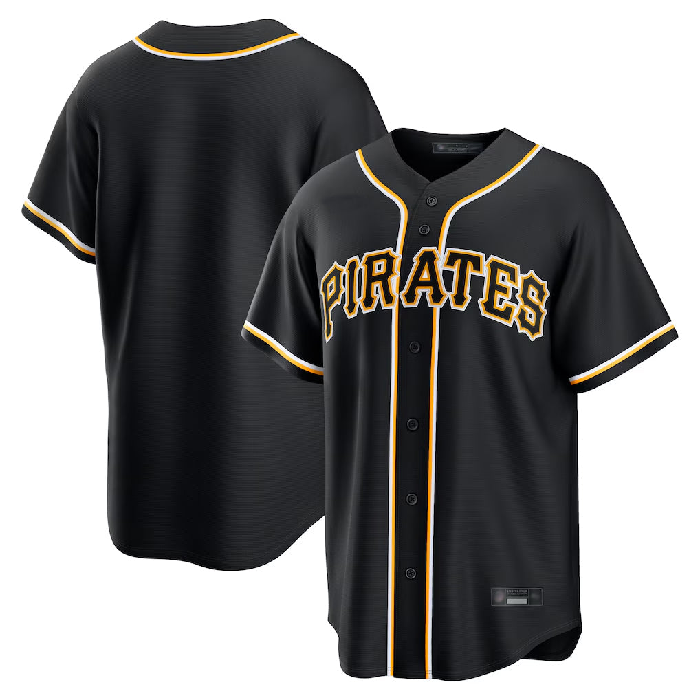 Fenge P.Pirates Blank Player Black Fashion Out Home Game Stitched Jerseys