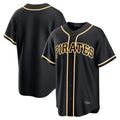 Fenge P.Pirates Blank Player Black Fashion Out Home Game Stitched Jerseys