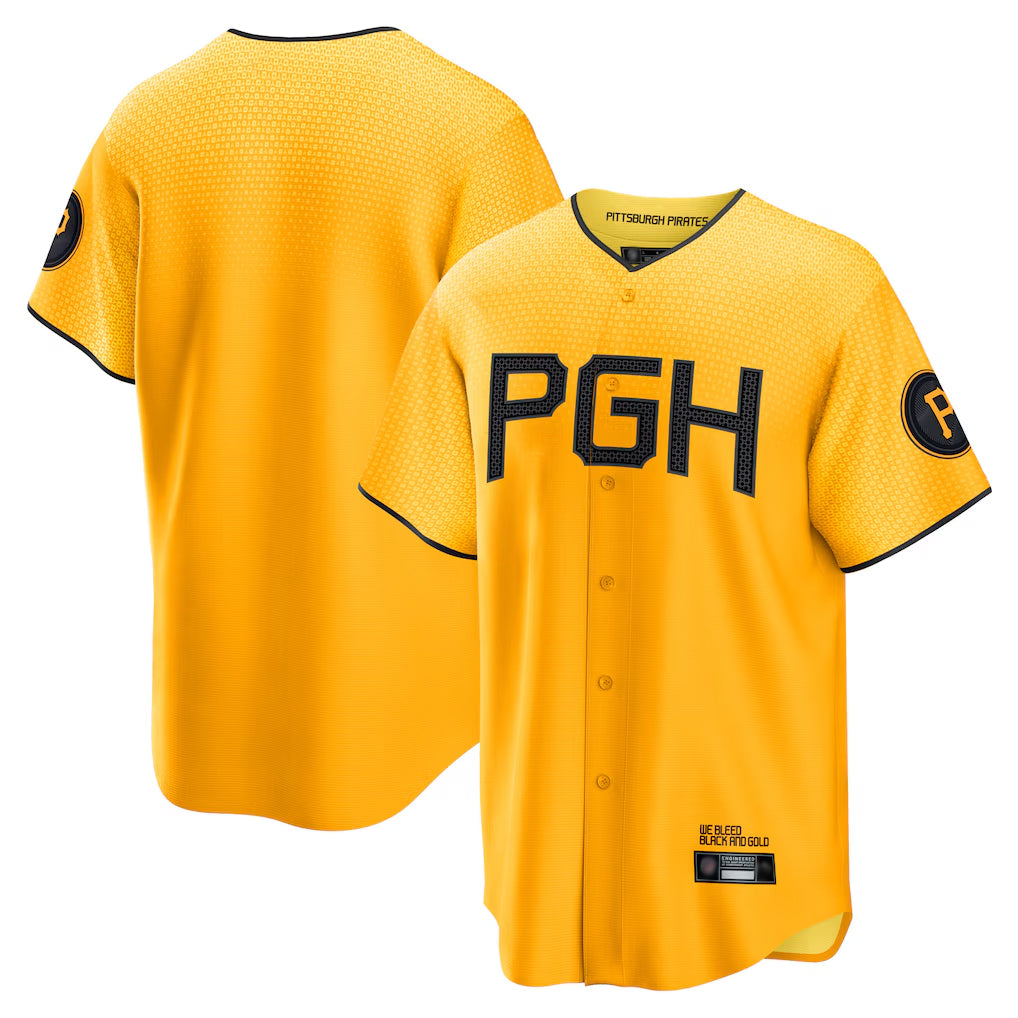 Fenge P.Pirates Blank Player Gold City Connect Home Game Stitched Jerseys