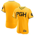 Fenge P.Pirates Blank Player Gold City Connect Home Limited Stitched Jerseys