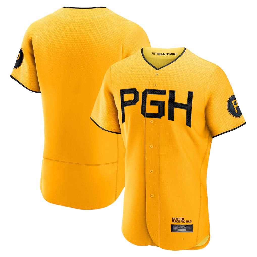 Fenge P.Pirates Blank Player Gold City Connect Home Limited Stitched Jerseys