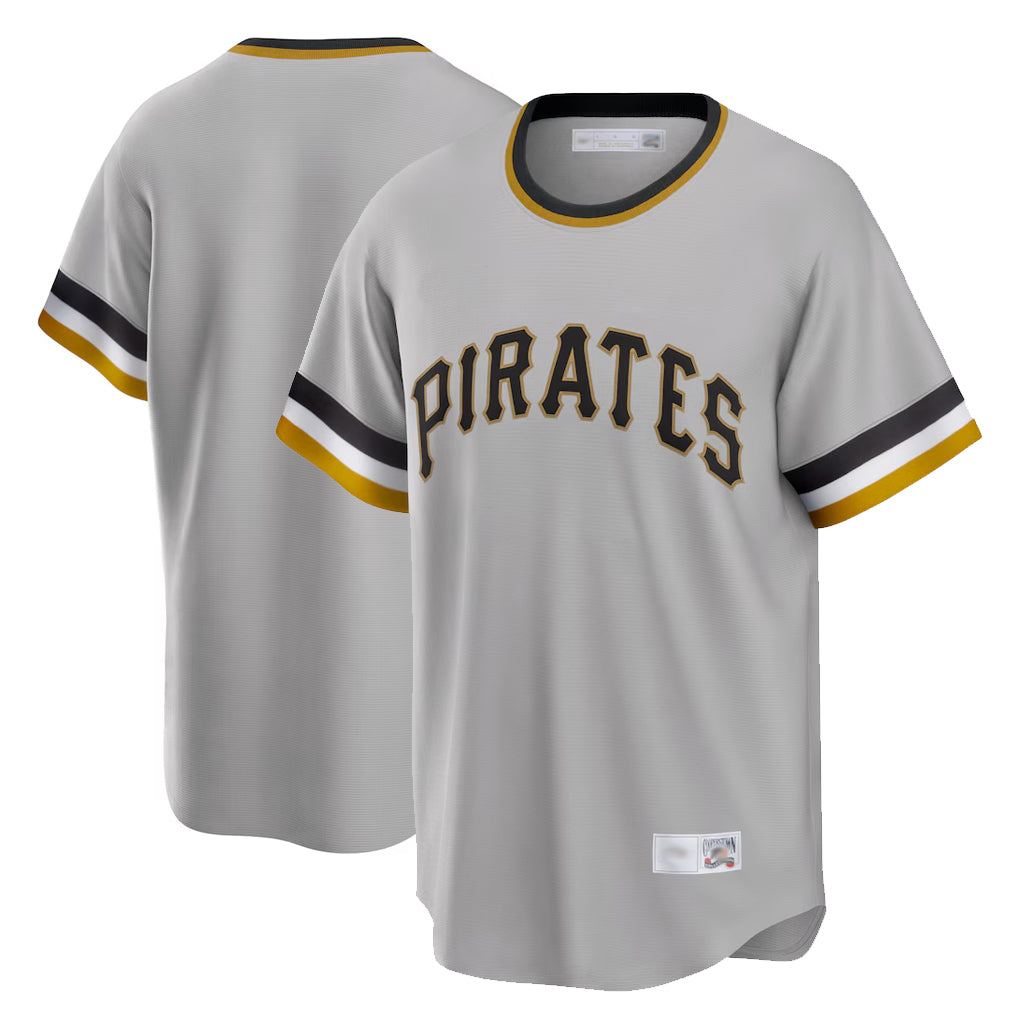 Fenge P.Pirates Blank Player Gray Throwback Cooperstown Collection Limited T-shirt Stitched Jerseys