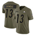 Fenge P.Steelers #13 Rico Dowdle Player Olive 2025 Salute To Service Limited Home Game Stitched Jerseys