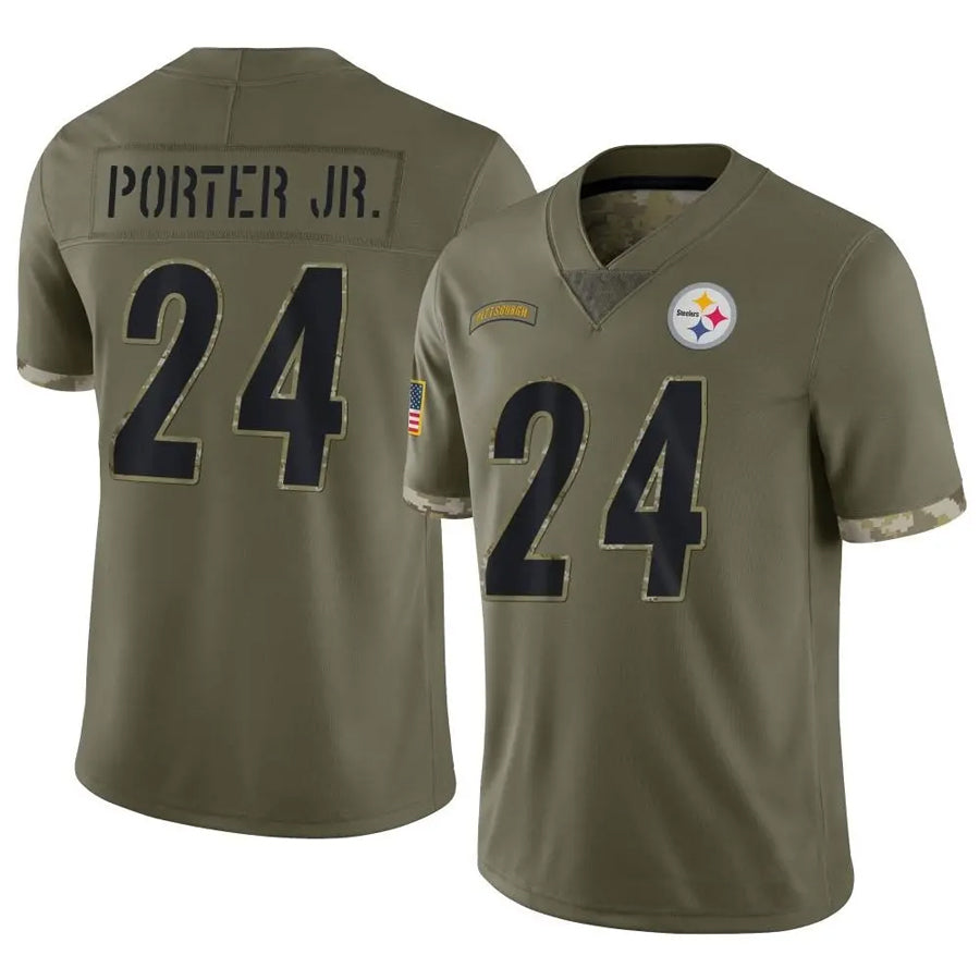 Fenge P.Steelers #24 Joey Porter Jr. Player Salute To Service Limited Olive Stitched Jerseys