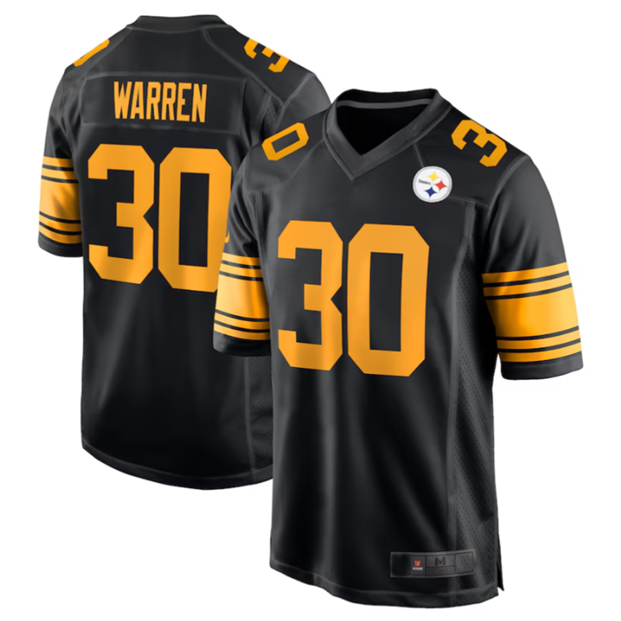 Fenge P.Steelers #30 Jaylen Warren Black Alternate Game American Stitched Jersey