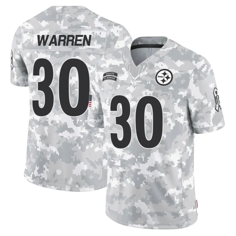 Fenge P.Steelers #30 Jaylen Warren Player Arctic Camo Salute to Service Limited Stitched Jerseys