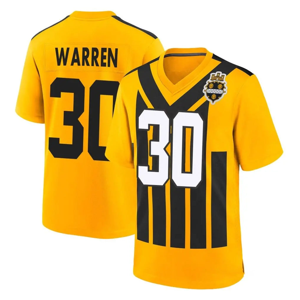 Fenge P.Steelers #30 Jaylen Warren Player Gold Limited 1933 Throwback Home Game Stitched Jerseys