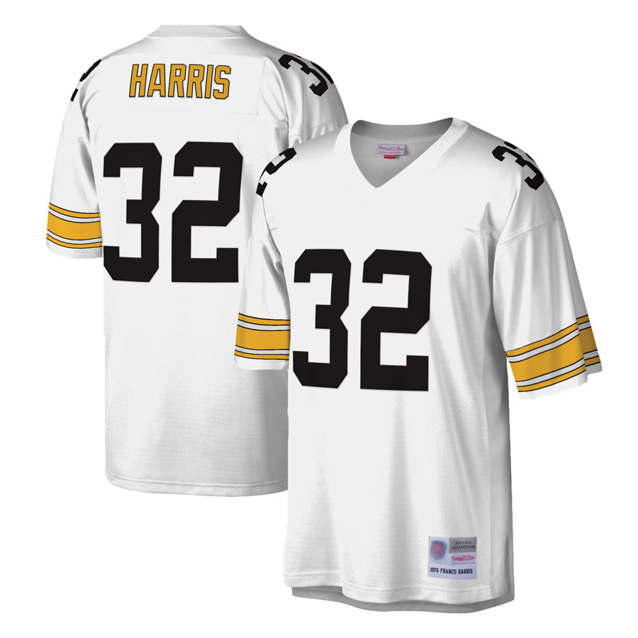 Fenge P.Steelers #32 Franco Harris Player Mitchell & Ness White Legacy Replica Stitched Jerseys