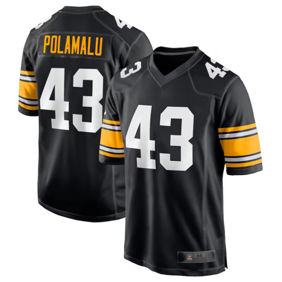 Fenge P.Steelers #43 Troy Polamalu Black Retired Player Jersey American Stitched Jersey