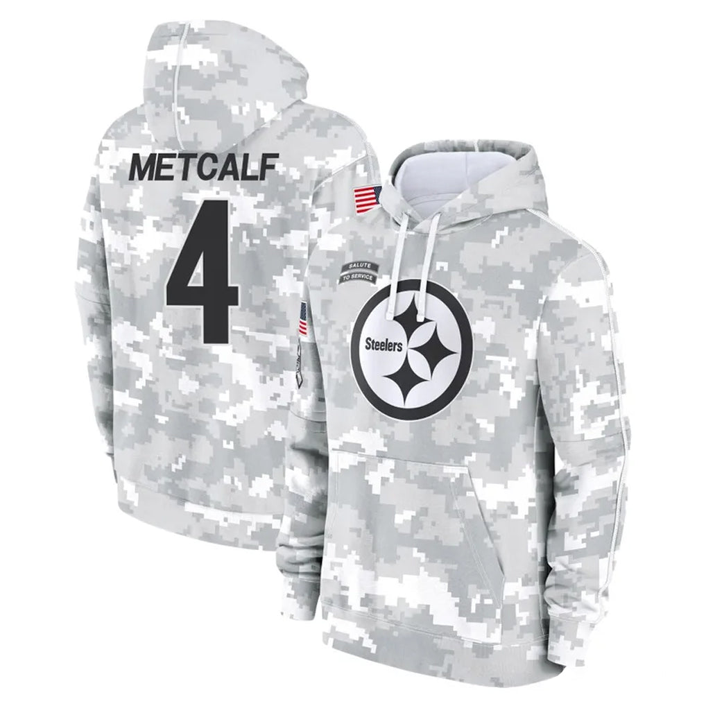 Fenge P.Steelers #4 DK Metcalf Player Arctic Camo Limited Salute to Service Pullover Hoodies Game Stitched Jerseys
