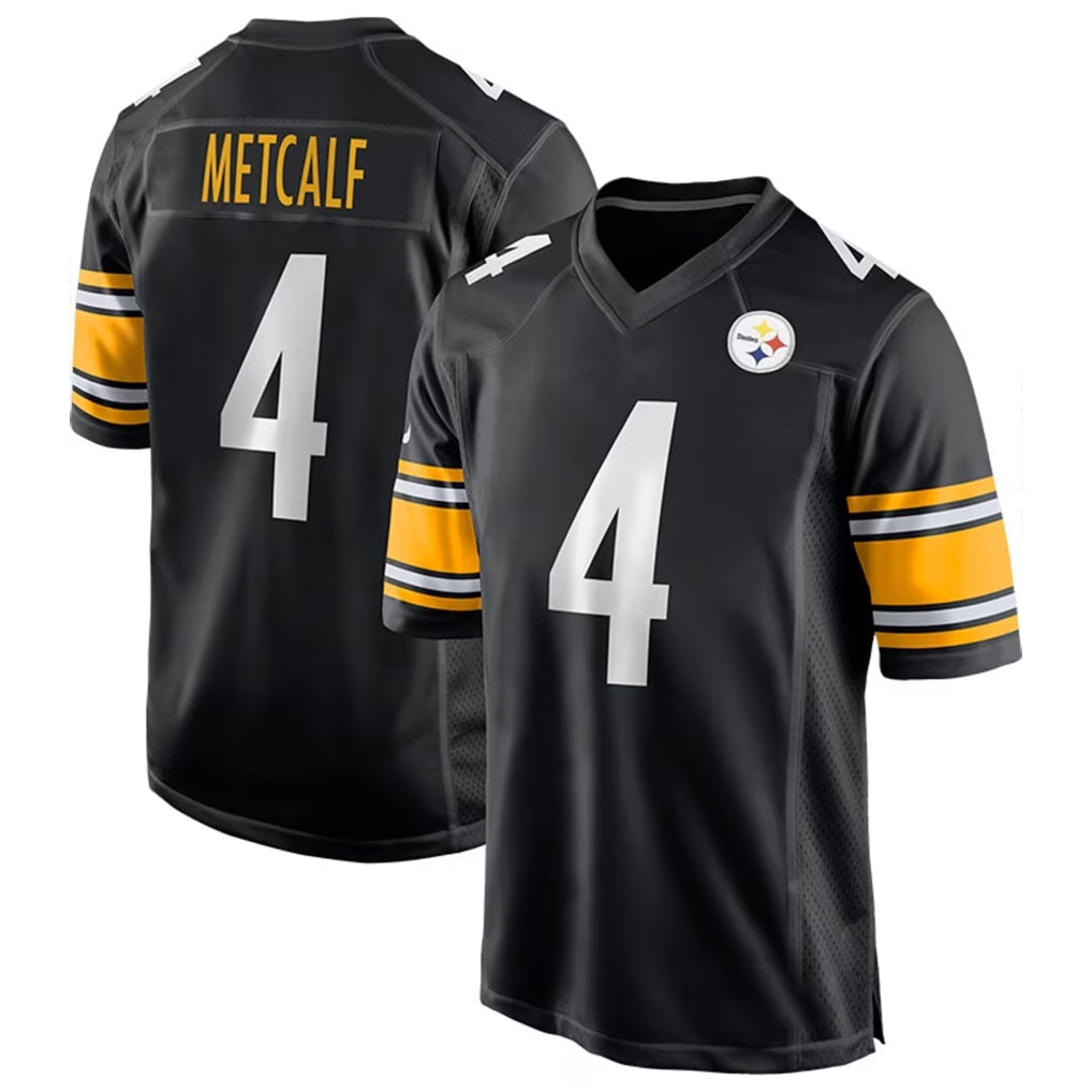 Fenge P.Steelers #4 DK Metcalf Player Black Home Game Stitched Jerseys