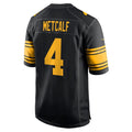 Fenge P.Steelers #4 DK Metcalf Player Black Replica Game Stitched Jerseys
