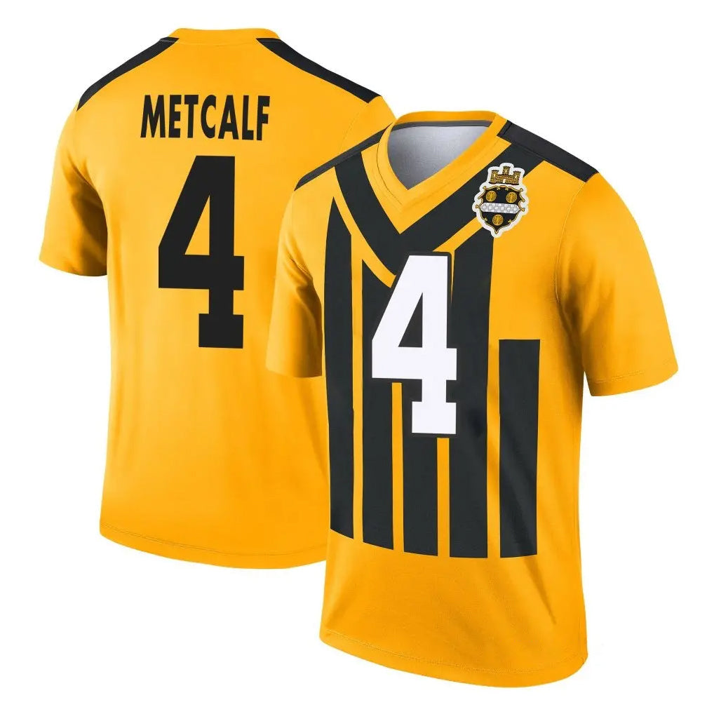 Fenge P.Steelers #4 DK Metcalf Player Gold Legend Limited 1933 Throwback Performance Home Game Stitched Jerseys
