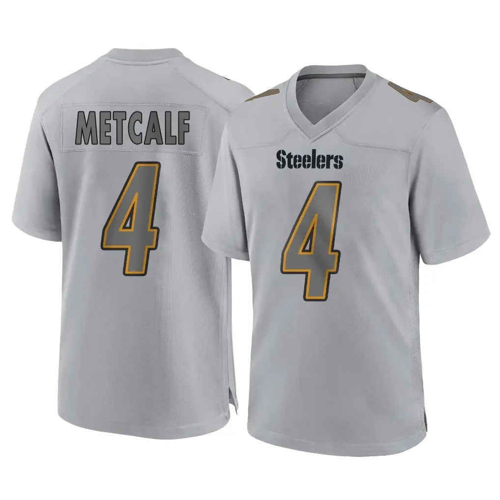 Fenge P.Steelers #4 DK Metcalf Player Gray Atmosphere Fashion Home Game Stitched Jerseys