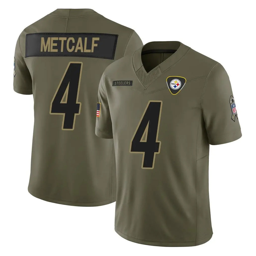 Fenge P.Steelers #4 DK Metcalf Player Olive 2025 Salute To Service Limited Home Game Stitched Jerseys