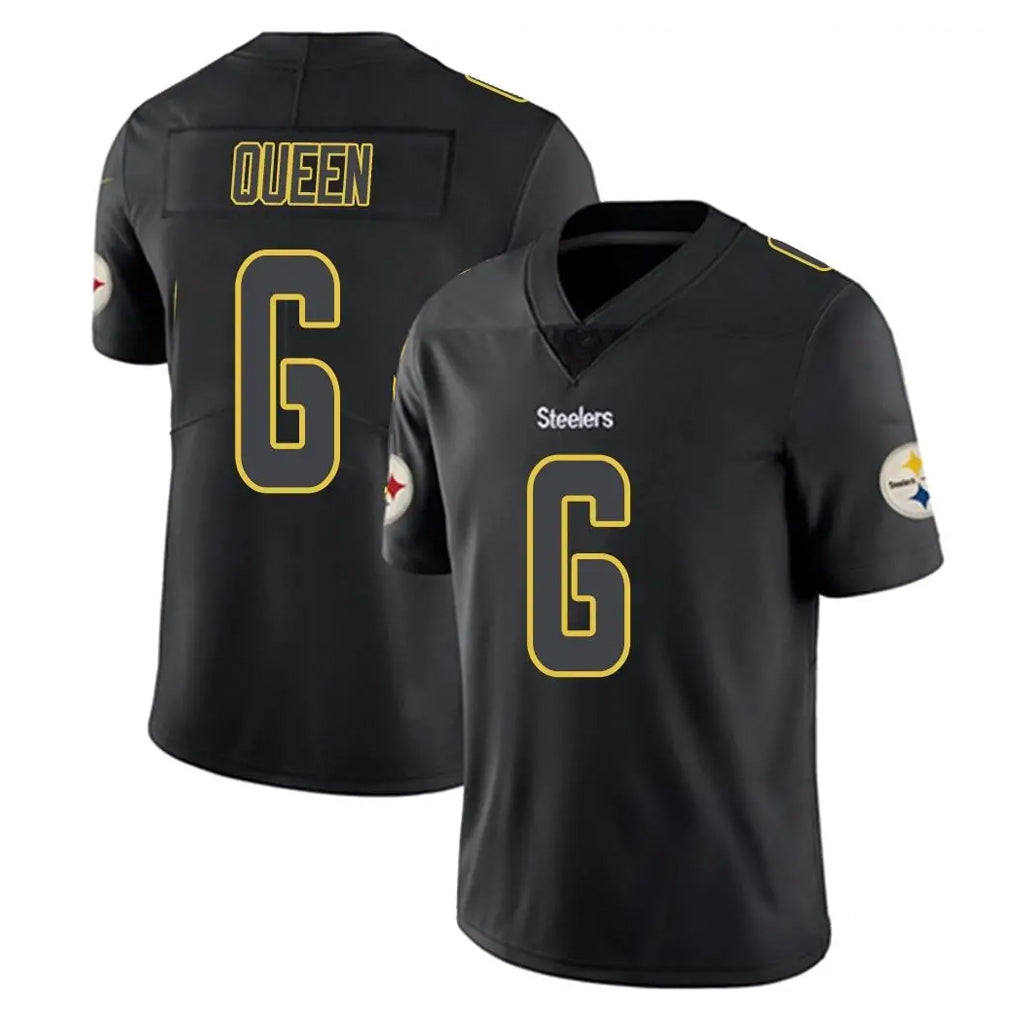 Fenge P.Steelers #6 Patrick Queen Player Black Impact Limited Home Game Stitched Jerseys