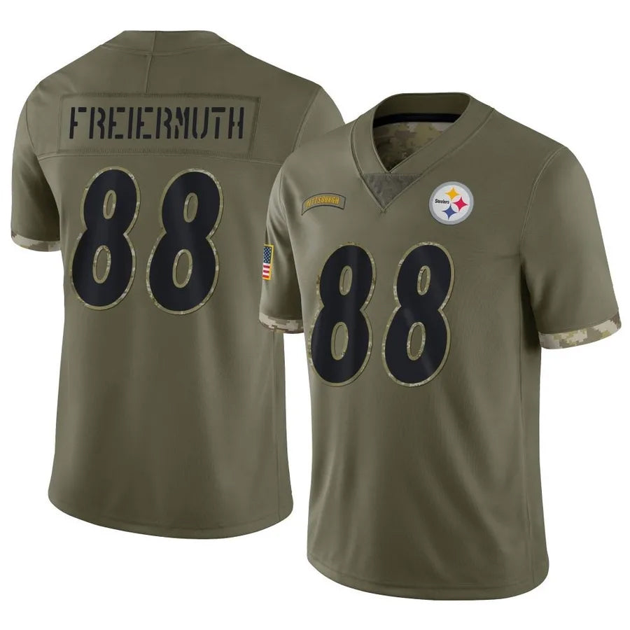 Fenge P.Steelers #88 Pat Freiermuth Player Salute To Service Limited Olive Stitched Jerseys
