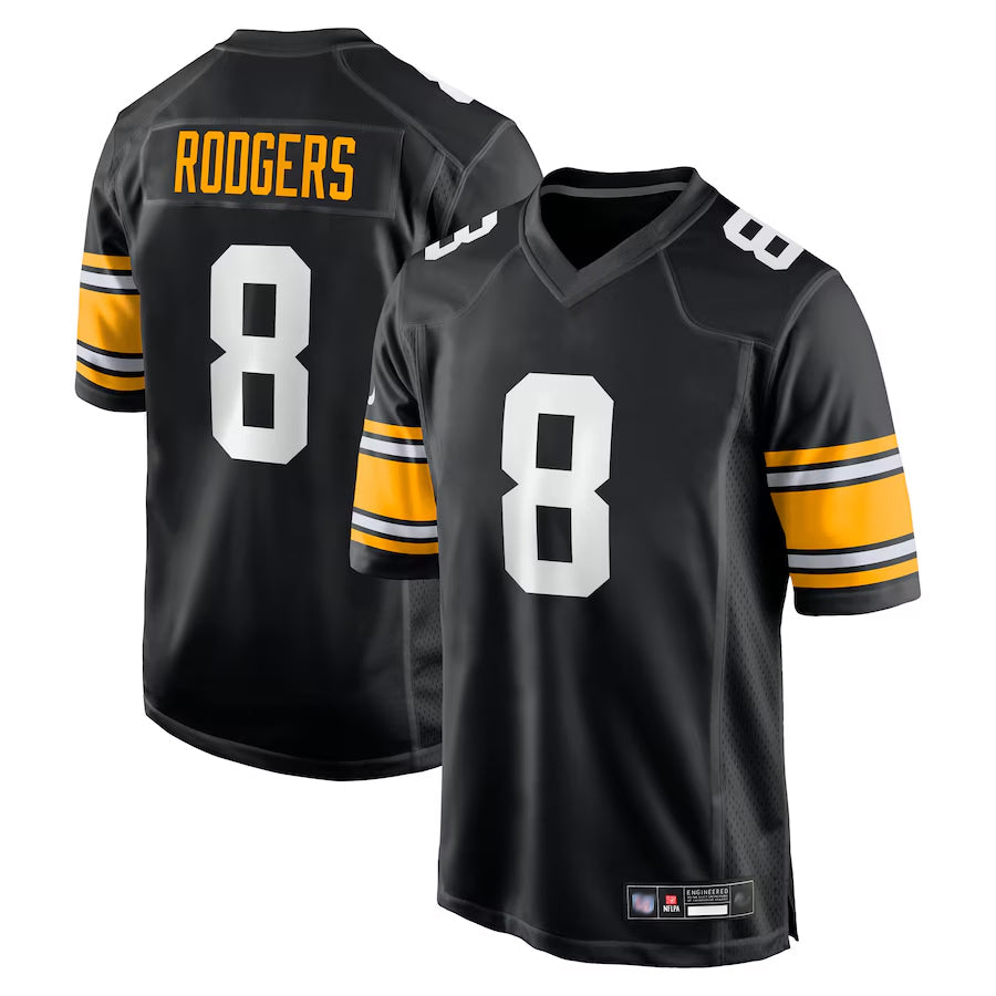 Fenge P.Steelers #8 Aaron Rodgers Player Black Home Limited Stitched Jerseys