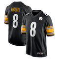 Fenge P.Steelers #8 Aaron Rodgers Player Black Replica Game Stitched Jerseys