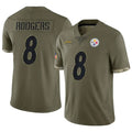 Fenge P.Steelers #8 Aaron Rodgers Player Salute To Service Limited Olive Stitched Jerseys