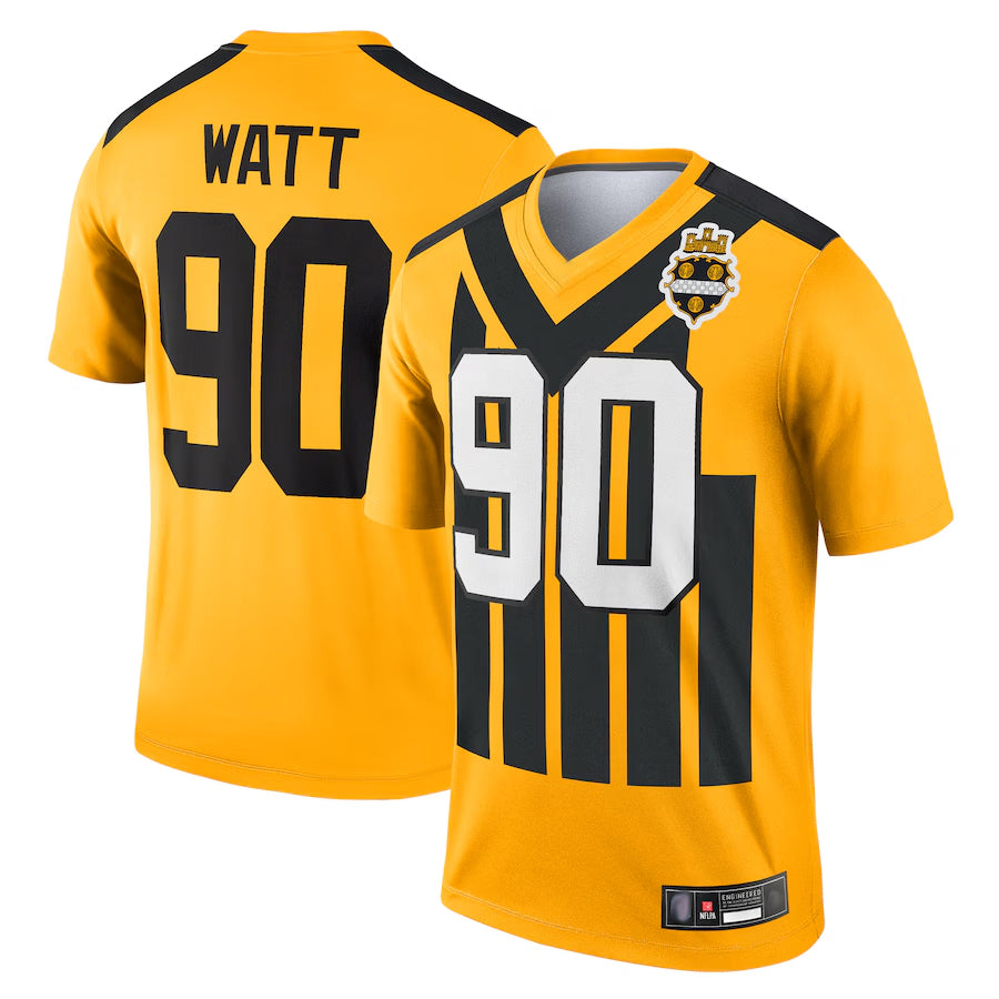 Fenge P.Steelers #90 T.J. Watt Player Gold Alternate 1933 Throwback Legend Performance Top1 Stitched Jerseys