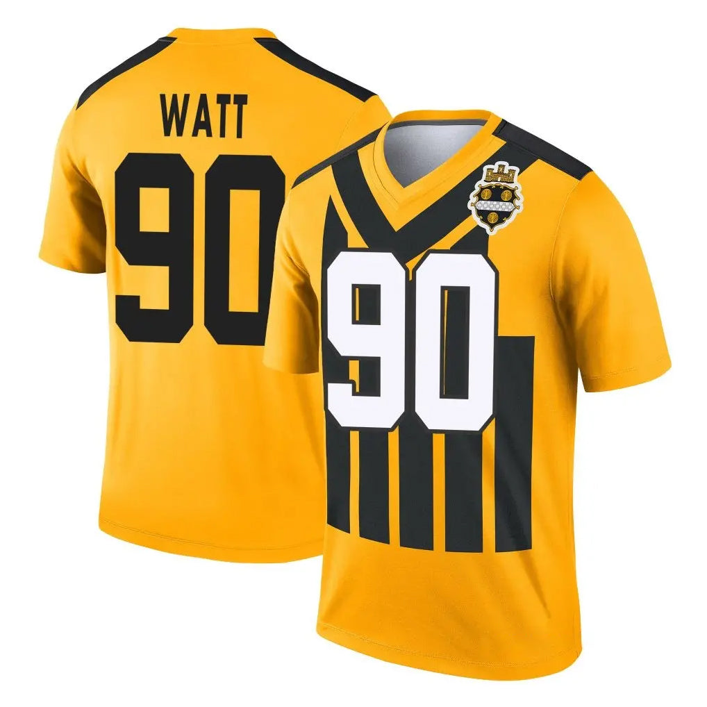 Fenge P.Steelers #90 T.J. Watt Player Gold Legend Limited 1933 Throwback Performance Home Game Stitched Jerseys