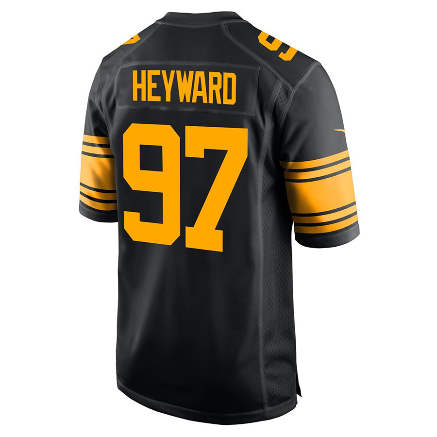 Fenge P.Steelers #97 Cameron Heyward Player Black Home Replica Stitched Jerseys