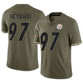 Fenge P.Steelers #97 Cameron Heyward Player Salute To Service Limited Olive Stitched Jerseys