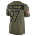 Fenge P.Steelers #97 Cameron Heyward Player Vapor F.U.S.E. Limited Salute to Service Stitched Jerseys