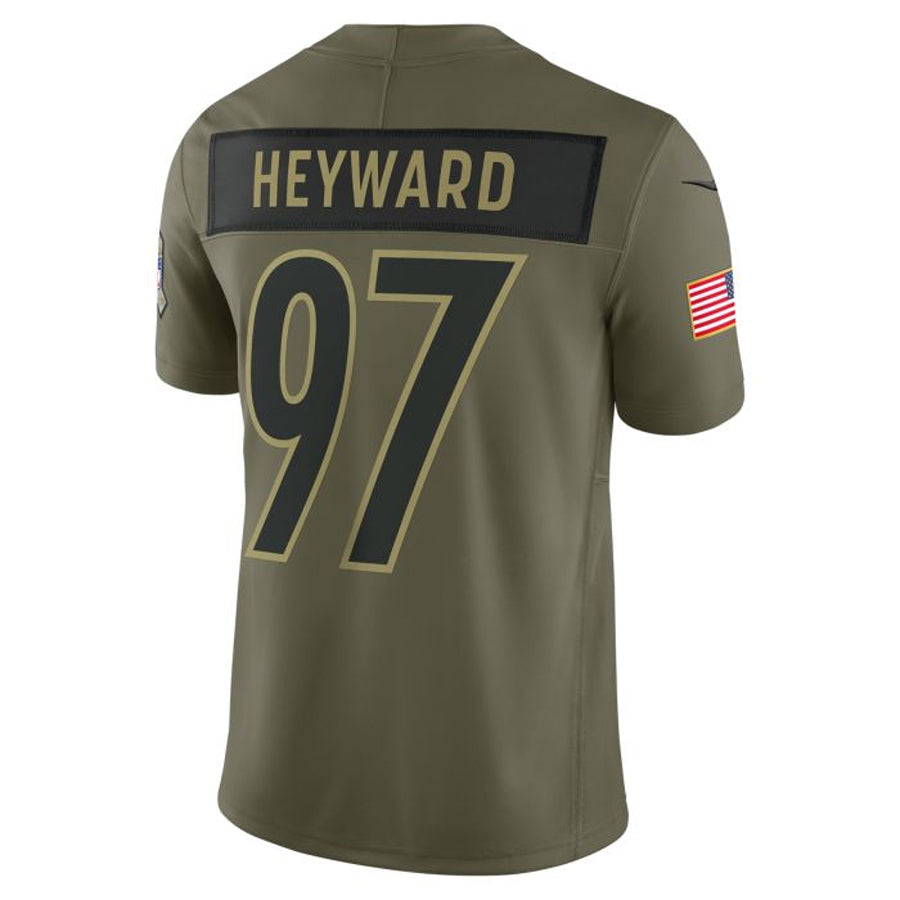 Fenge P.Steelers #97 Cameron Heyward Player Vapor F.U.S.E. Limited Salute to Service Stitched Jerseys