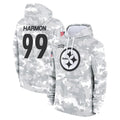 Fenge P.Steelers #99 Derrick Harmon Player Arctic Camo Limited Salute to Service Pullover Hoodies Game Stitched Jerseys