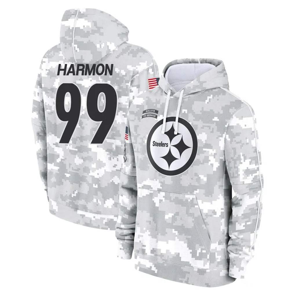 Fenge P.Steelers #99 Derrick Harmon Player Arctic Camo Limited Salute to Service Pullover Hoodies Game Stitched Jerseys
