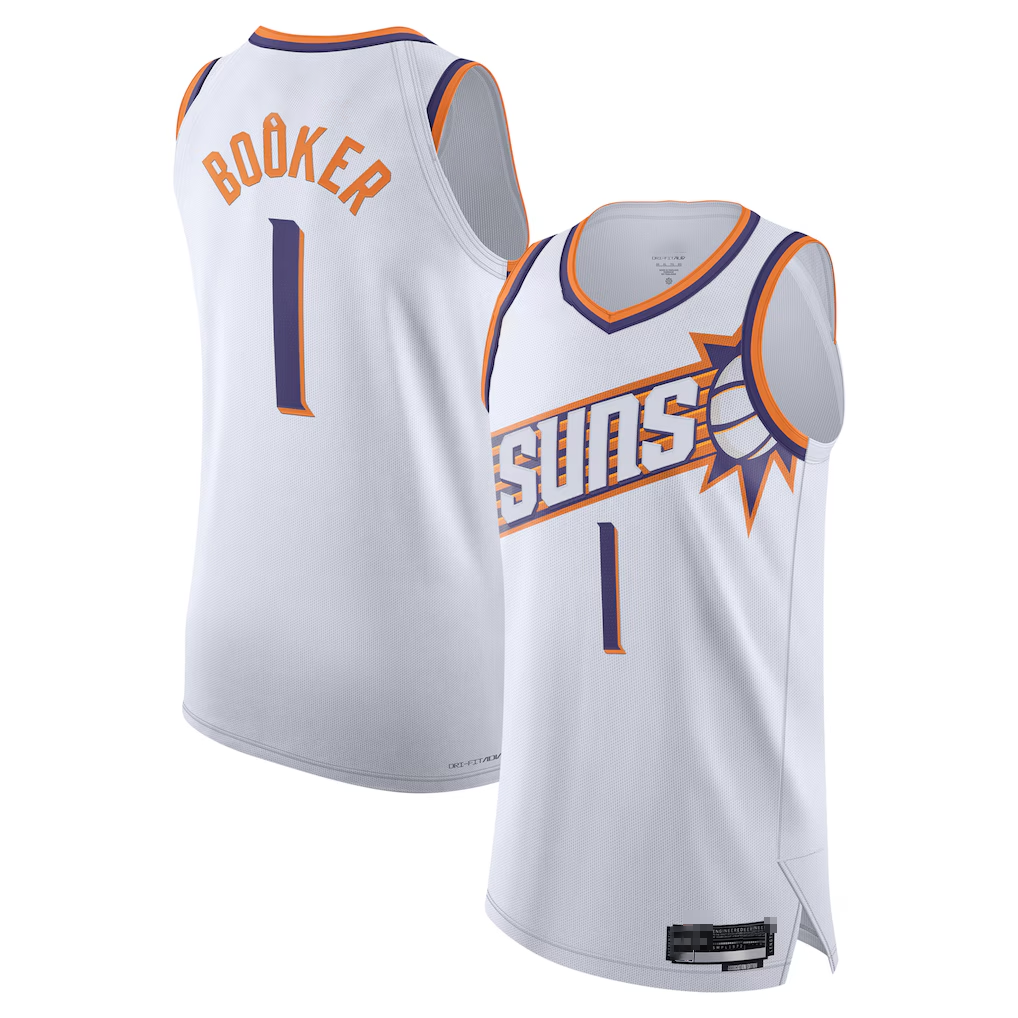 Fenge P.Suns #1 Devin Booker White Authentic Jerseys - Association Edition