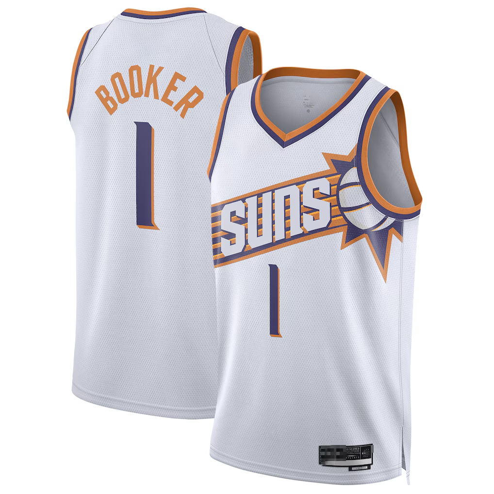Fenge P.Suns #1 Devin Booker White Swingman Jerseys - Association Edition