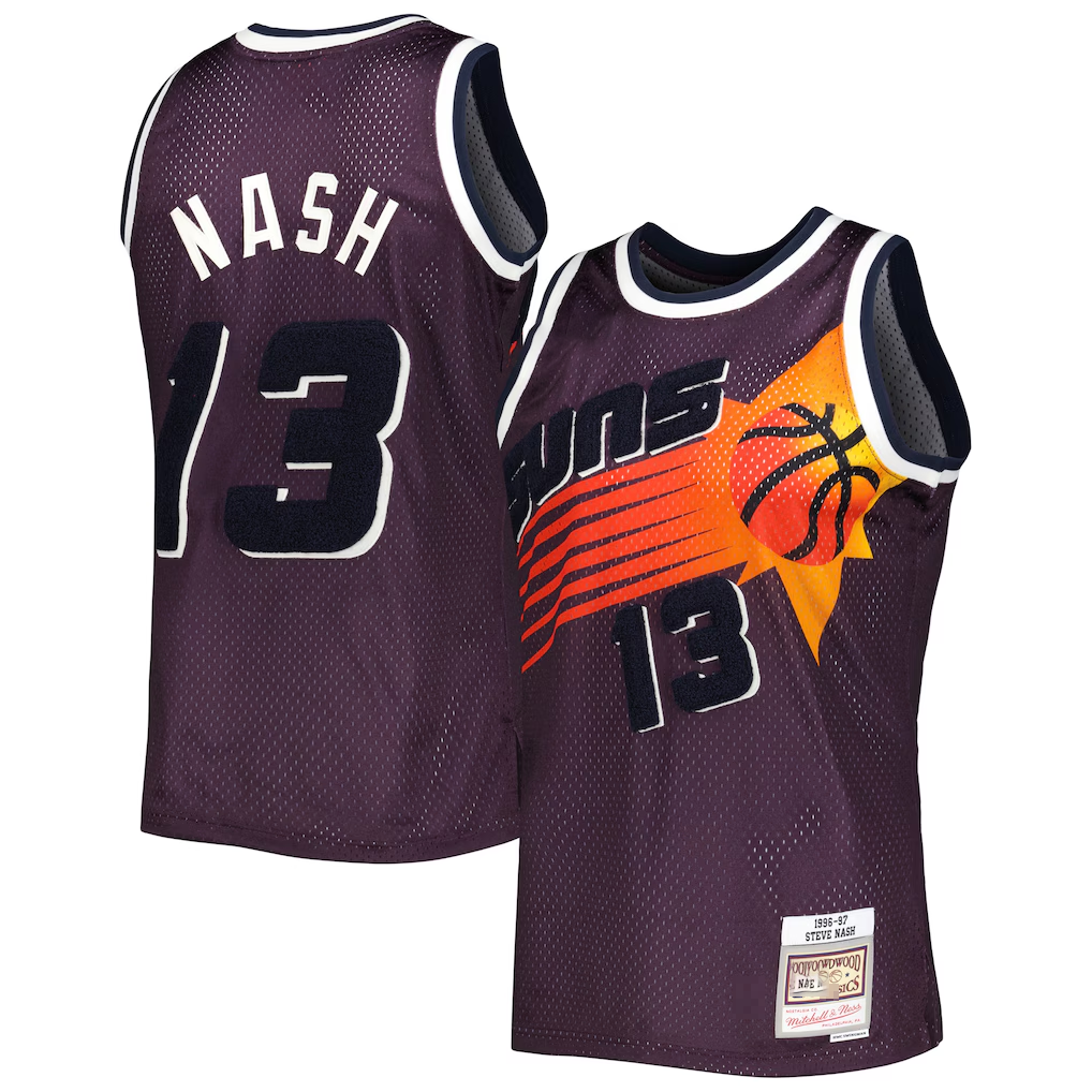 Fenge P.Sunss #13 Steve Nash Mitchell & Ness Purple 1996-1997 Hardwood Classics Off-Court Swingman Jerseys