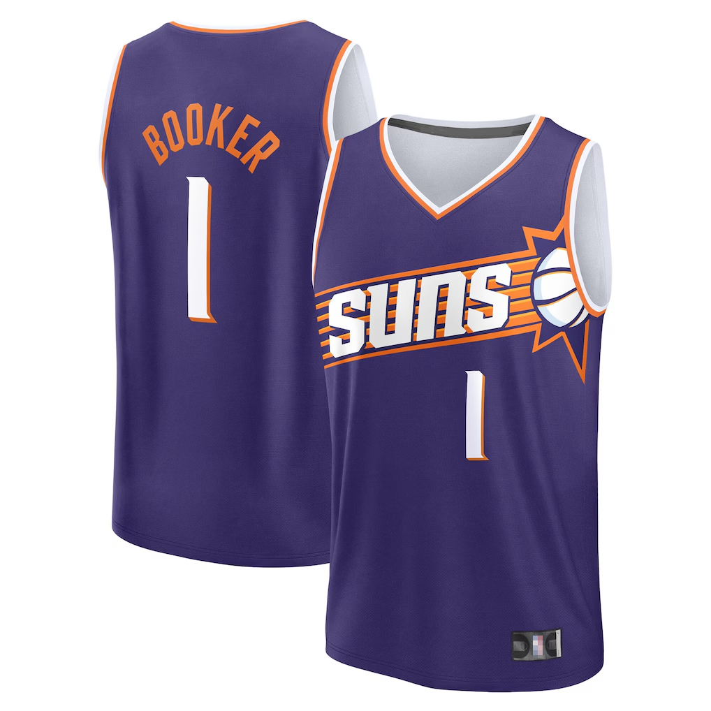 Fenge P.Sunss #1 Devin Booker Fanatics Purple Big & Tall Fast Break Jerseys - Icon Edition