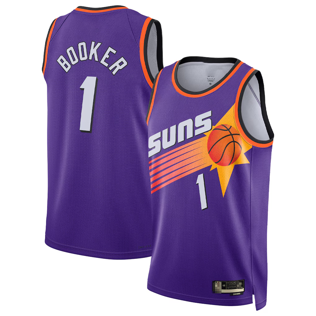 Fenge P.Sunss #1 Devin Booker Purple Swingman Jerseys - Classic Edition
