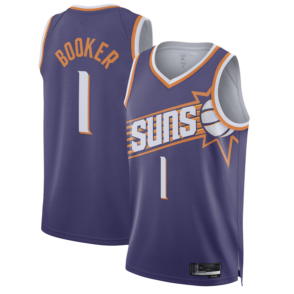 Fenge P.Sunss #1 Devin Booker Purple Swingman Jerseys - Icon Edition
