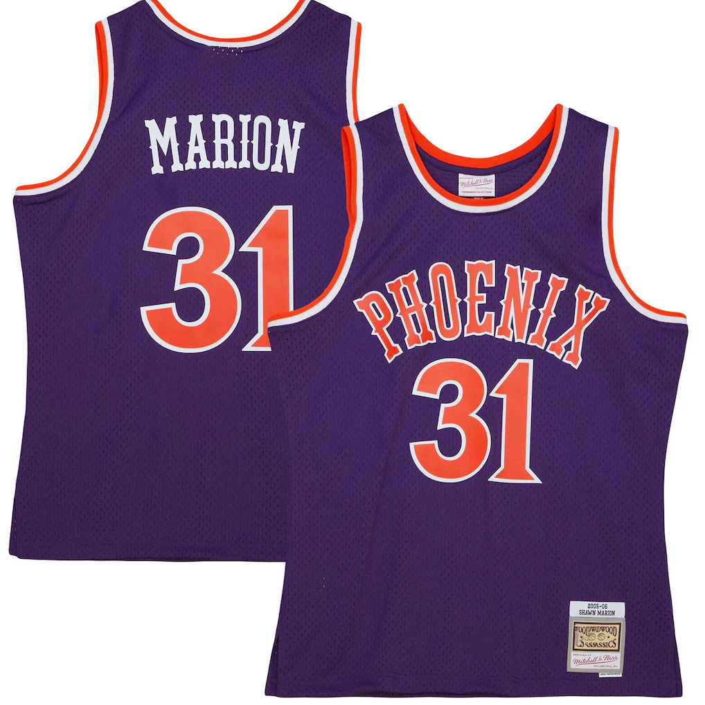 Fenge P.Sunss #31 Shawn Marion Mitchell & Ness Purple 2005-2006 Hardwood Classics Swingman Jerseys